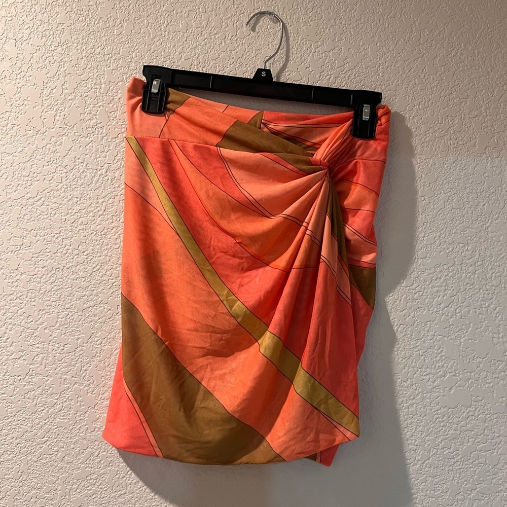 Stylish Coral and Brown Swim Coverup